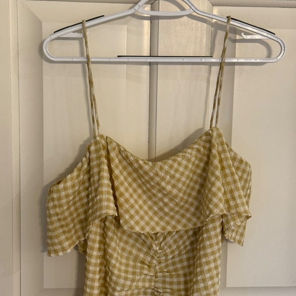 New! GANNI Gingham Check-Print Ruffled Minidress 45260 - Picture 7 of 14